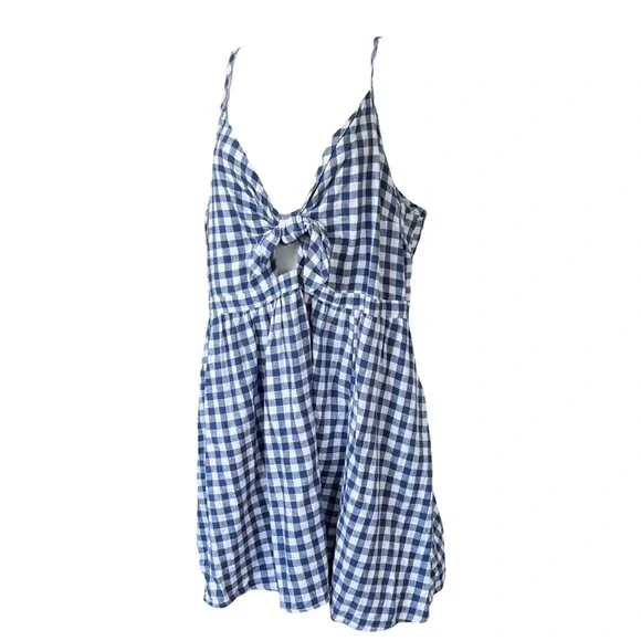 Old Navy Sun Dress Blue White Gingham Plaid Cottagecore Womens Plus Size 4X - Picture 6 of 6